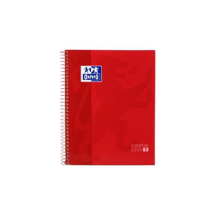 Bloc Oxford School Eu.Book 1 Micro.Tapa Extra A5+ 80H Cuadric.5X5 90G Rojo (Set de 5)