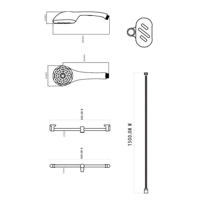 ROUSSEAU Barra de Ducha + Ducha de Mano Heko sin Grifo, 5 Chorros, Antical, Ahorro de Agua, Flexible 1.5m, Acero Inoxidable 60cm, Cromo 1 ROUSSEAU Barra de Ducha + Ducha de Mano Heko sin Grifo, 5 Chorros, Antical, Ahorro de Agua, Flexible 1.5m, Acero Inoxidable 60cm, Cromo 1