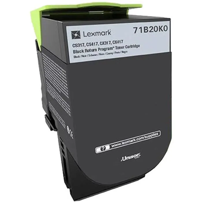Lexmark Cartucho de tinta negra - Programa de devolución - Compatible con CS / CX 317, 417, 517 2