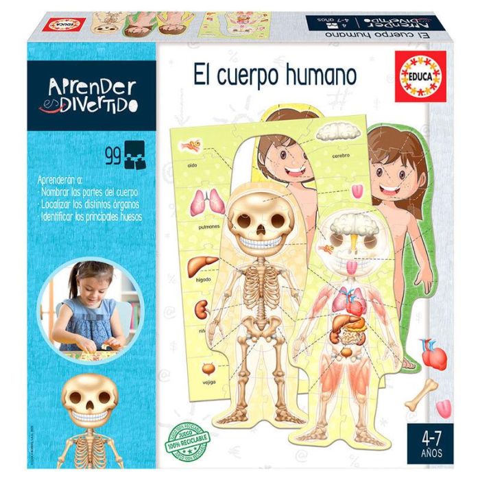 Educa Juego Educativo Aprender Es Divertido El Cuerpo Humano para 4-7 años, 1 jugador, Español e Inglés