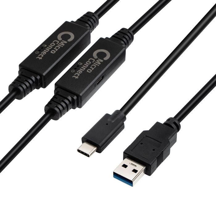 MicroConnect USB 3.2 Gen 1 A to USB-C 3.2 Gen1 Cable - 10m Cable, 5 Gbit/s MicroConnect USB 3.2 Gen 1 A to USB-C 3.2 Gen1 Cable - 10m Cable, 5 Gbit/s