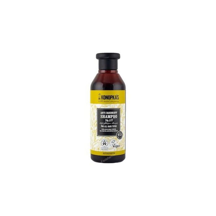 DR. KONOPKA'S Champú Anticaspa Vegano 280ml para Todo Tipo de Cabello, con Vinagre de Sidra, Árbol de Té y Ortiga