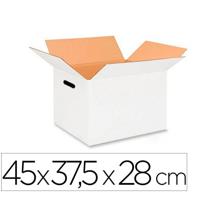 Caja Para Embalar Q-Connect Americana Ultrarresistente Conasas Carton Canal Doble 7 mm Color Blanco 450x280x375 mm 15 unidades