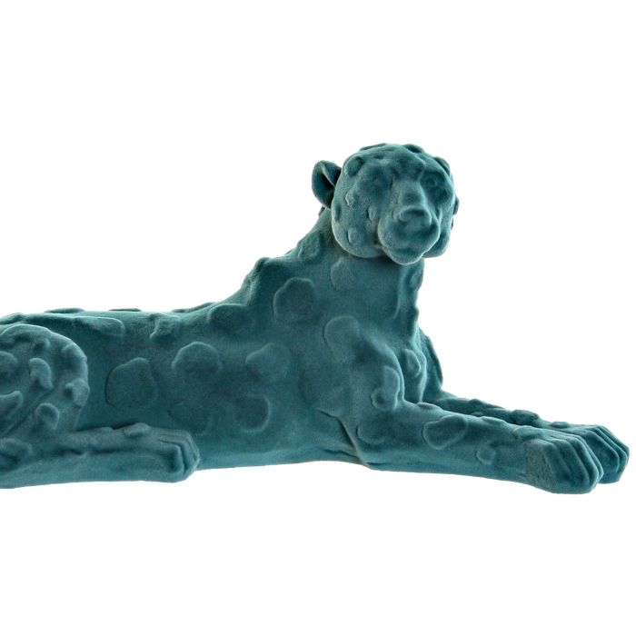 DKD Home Decor Figura Leona Resina Verde Rosa 9 x 11 x 26.5 cm (2 Unidades) 1