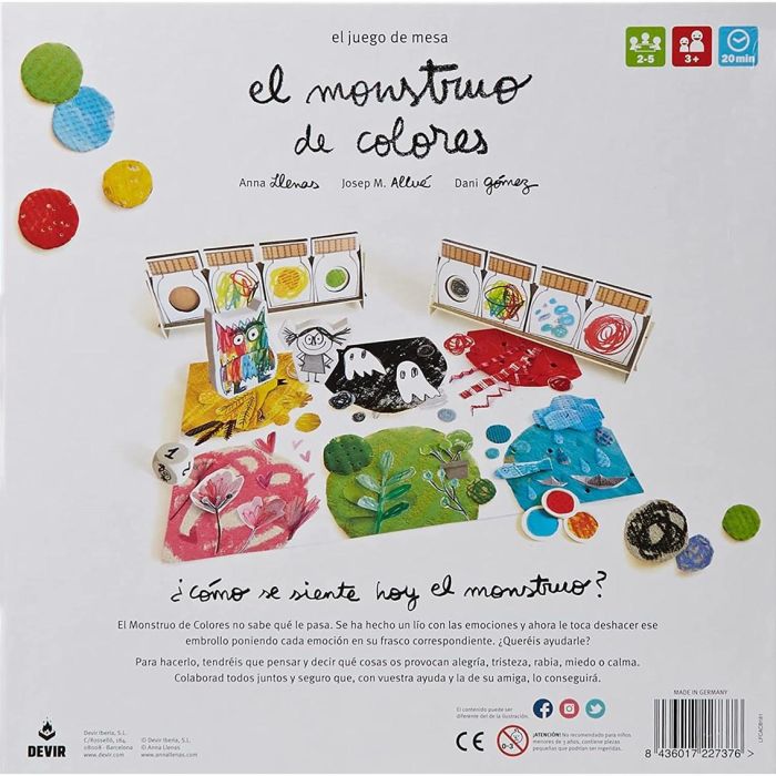 Devir Juego de Mesa El Monstruo de los Colores, para Niños de 3 Años, 2-5 Jugadores 1 Devir Juego de Mesa El Monstruo de los Colores, para Niños de 3 Años, 2-5 Jugadores 1