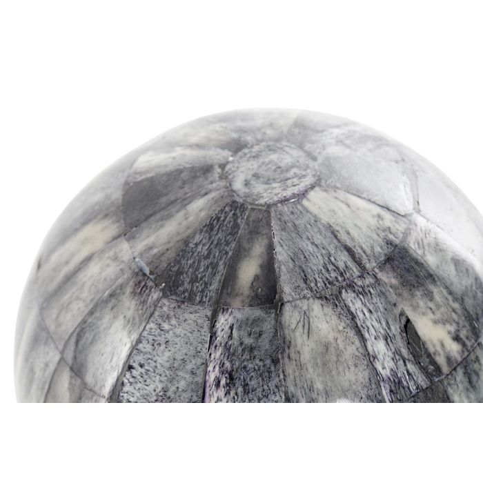 DKD Home Decor Bola Decoracion Colonial Beige Gris Oscuro Hueso Nacar 12 x 12 x 12 cm (4 Unidades) 1