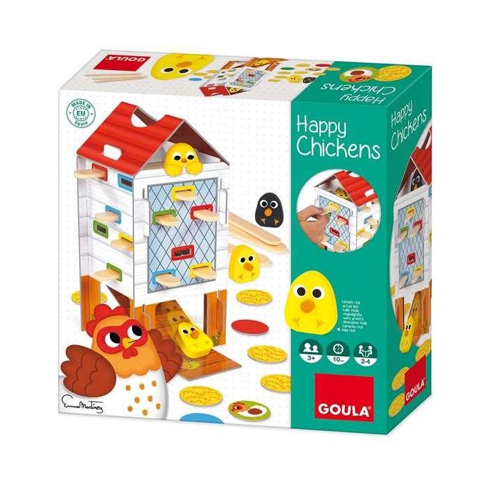 Goula Happy Chickens Juego de Habilidad de Madera para Niños de 3 a 5 Años Goula Happy Chickens Juego de Habilidad de Madera para Niños de 3 a 5 Años