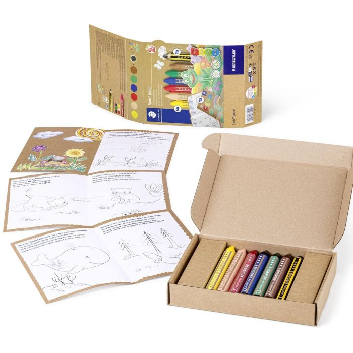Staedtler Noris Junior Set de Dibujo Lápices de Cera y Grafito Extra Grueso para Niños Dermatológicamente Testado 8 Piezas 1
