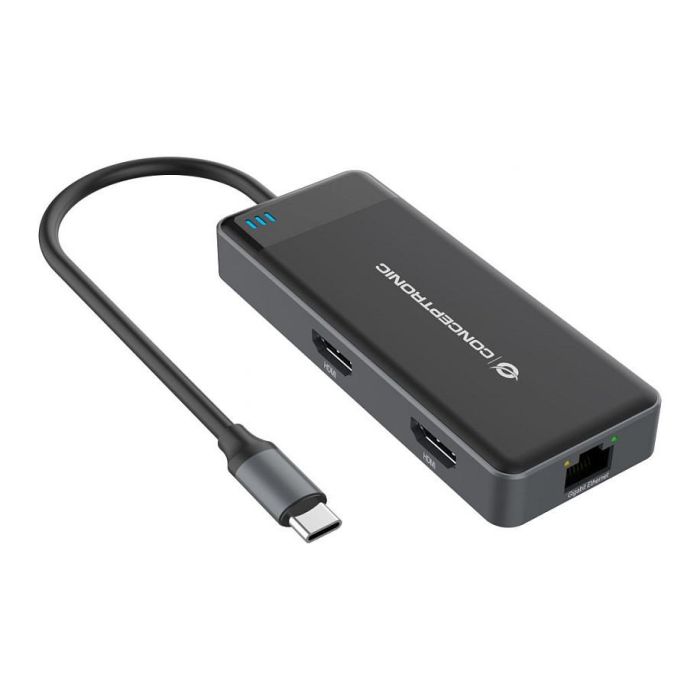 Conceptronic DONN14G Adaptador USB-C Multipuerto 7 en 1 a HDMI 4K, USB-C PD 100W, USB 3.0, GbE 4 Conceptronic DONN14G Adaptador USB-C Multipuerto 7 en 1 a HDMI 4K, USB-C PD 100W, USB 3.0, GbE 4