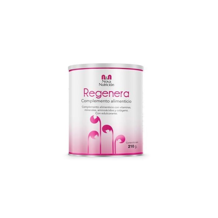 N&N NOVA NUTRICION Regenera Colágeno Péptidos Vitaminas y Minerales Sabor Frutos Rojos en Polvo 310 G