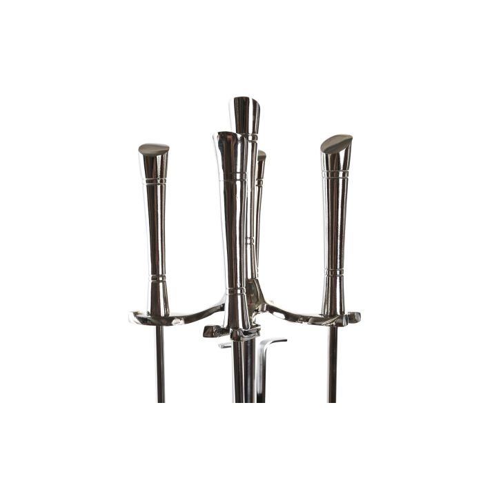 DKD Home Decor Chimenea Moderno Plateado Inox Aluminio Set de 4 Piezas 3 x 69 x 11 cm 2