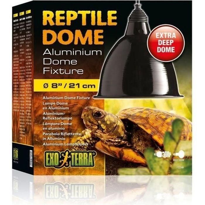 Exo Terra Lámpara de Techo con Reflector de Aluminio Tamaño L - Portalámparas Cerámica para Reptiles - UVA/UVB 160W Máx. - Cable 180cm Exo Terra Lámpara de Techo con Reflector de Aluminio Tamaño L - Portalámparas Cerámica para Reptiles - UVA/UVB 160W Máx. - Cable 180cm