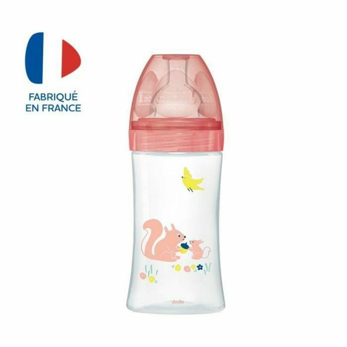 Dodie Biberón Sensation + 270ml con Sistema Anticólicos de Doble Válvula, Tetina Plana de Flujo Medio para Recién Nacidos 1