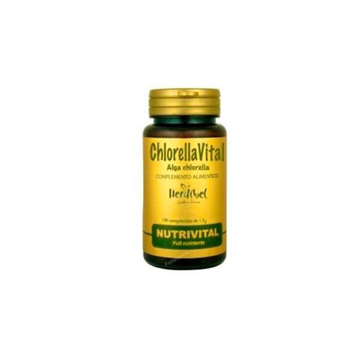 HERDIBEL Chlorellavital Alga Chlorella 1000 mg, Complemento Alimenticio Vegano, 100 Comprimidos