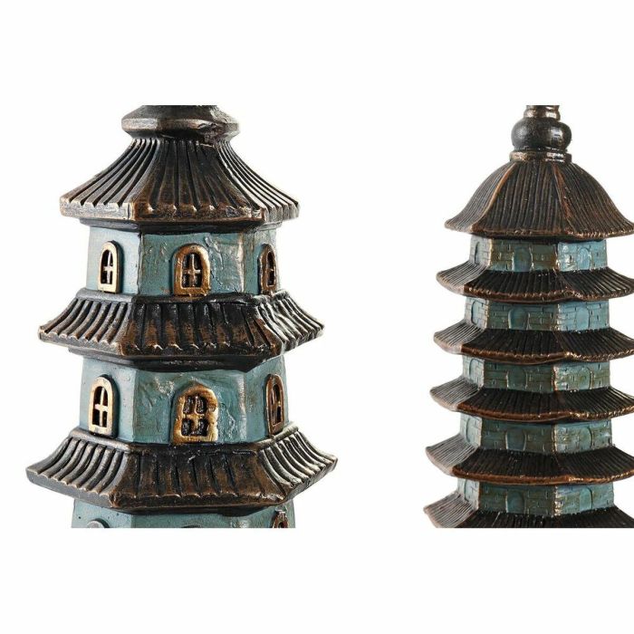 Figura Oriental DKD Home Decor Turquesa 17 x 50 x 15 cm (2 Unidades) 1