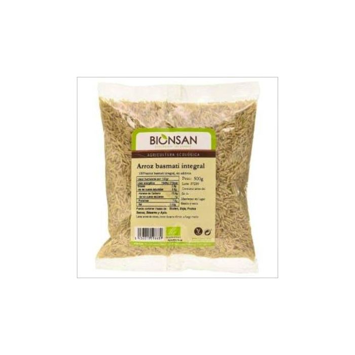 BIONSAN Arroz Basmati Integral 500g Eco | Grano Largo Aromático, No GMO, Vegano