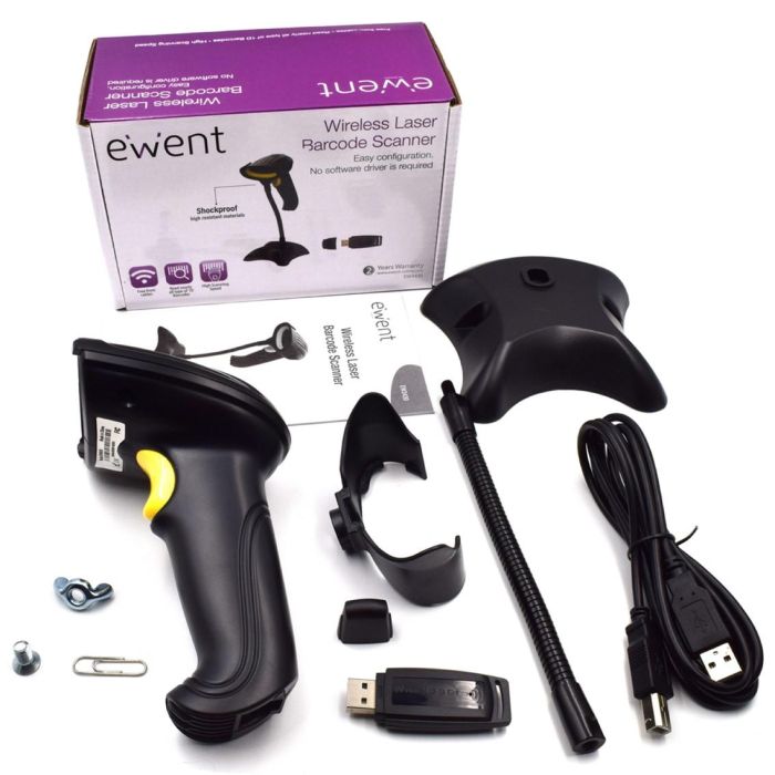Ewent EW3430 Lector Código Barras Inalámbrico Láser USB 500 Lecturas/seg 1 Ewent EW3430 Lector Código Barras Inalámbrico Láser USB 500 Lecturas/seg 1