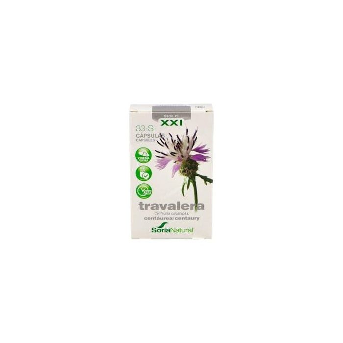 SORIA NATURAL 33 Travalera XXI: Cápsulas vegetales de liberación prolongada, 30 unidades