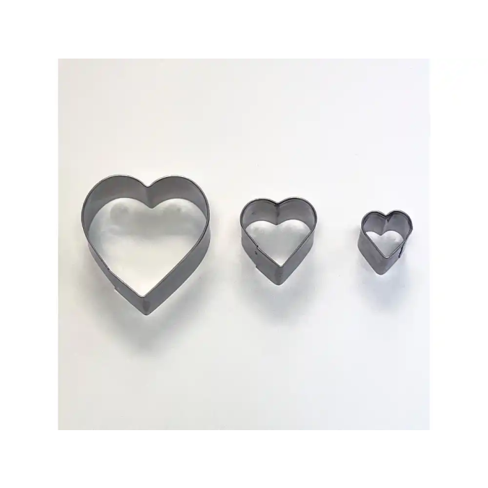 Sio-2 Cortador Metálico SIO-2 Corazón para Cerámica y Modelado - Set de 3 Piezas - Herramientas Manualidades