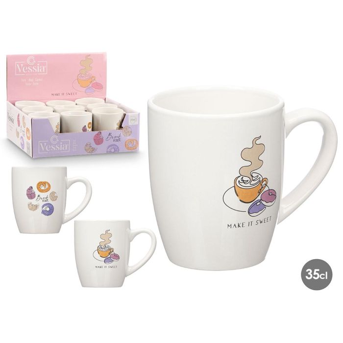 Taza Porcelana Make It Sweet Surtidos 350Ml Vessia 12X10CM (27 Unidades) Taza Porcelana Make It Sweet Surtidos 350Ml Vessia 12X10CM (27 Unidades)