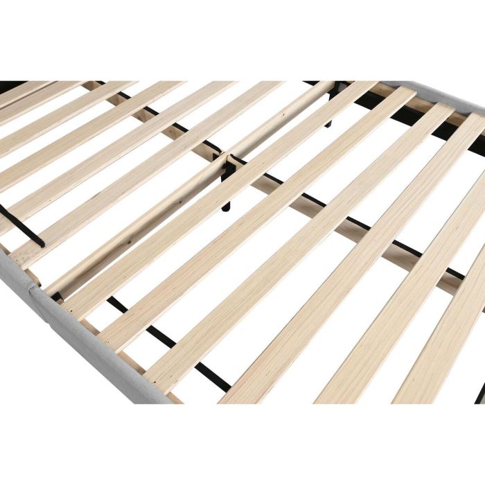 DKD Home Decor Cama Urban Gris Claro 219 x 104 x 170 cm para colchón de 150x200 - Poliéster y Madera 3