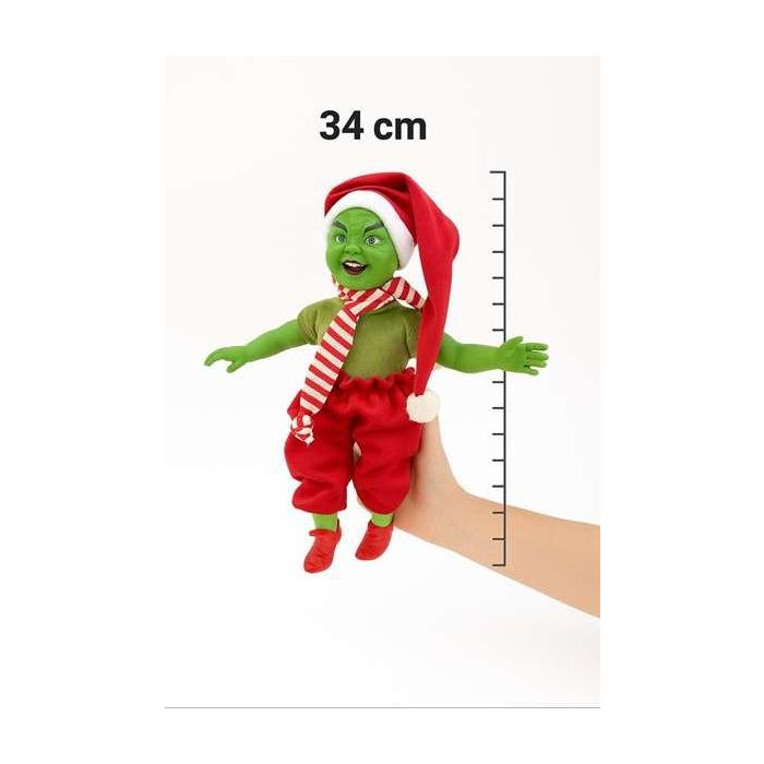 Muñeco elfo gruni 34 cm con pantalon,botas y bufanda en bolsa. 1