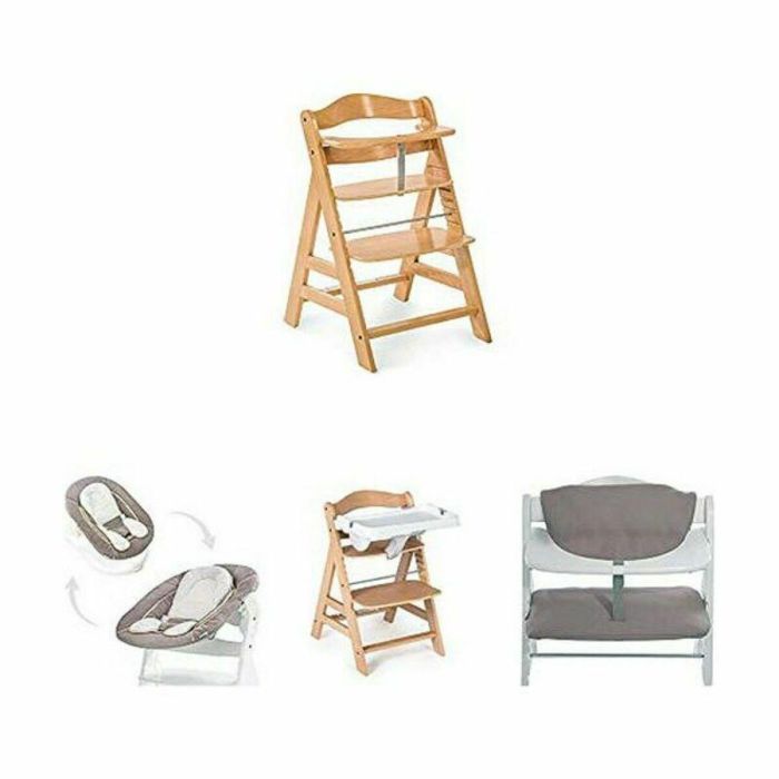 Hauck Trona Bebé Madera Evolutionary Alpha + / Natural Evolutiva, Asiento y Reposapiés Ajustables, Arnés 5 Puntos, 6 Meses a 90kg 16