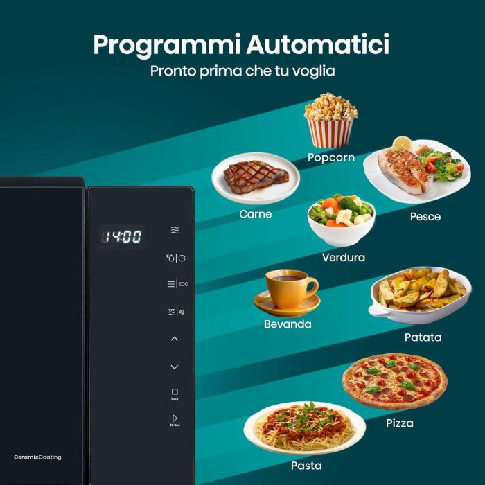 Microondas con Grill Hisense H23MOBS5HG4 Negro 800 W 23 L 9 Microondas con Grill Hisense H23MOBS5HG4 Negro 800 W 23 L 9