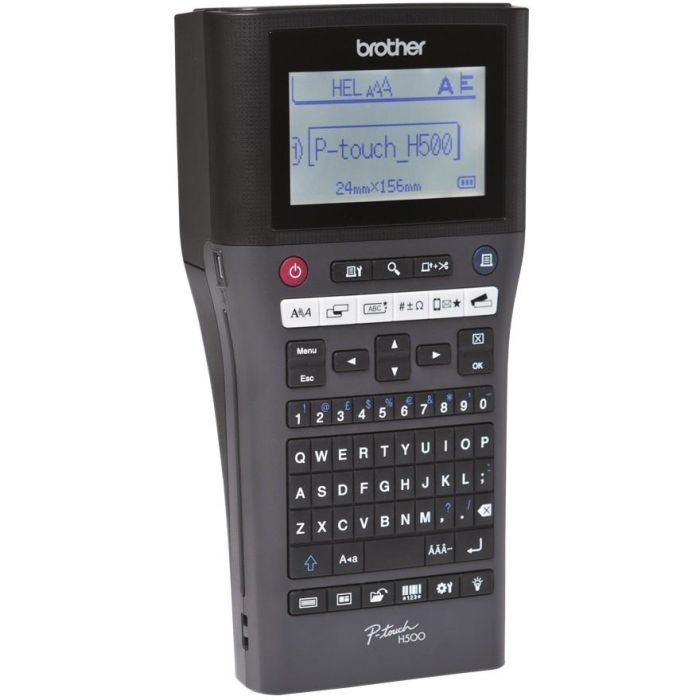 Brother PT-H500 Rotuladora Electrónica QWERTY con Conexión a PC, Pantalla LCD y Cintas TZe 1