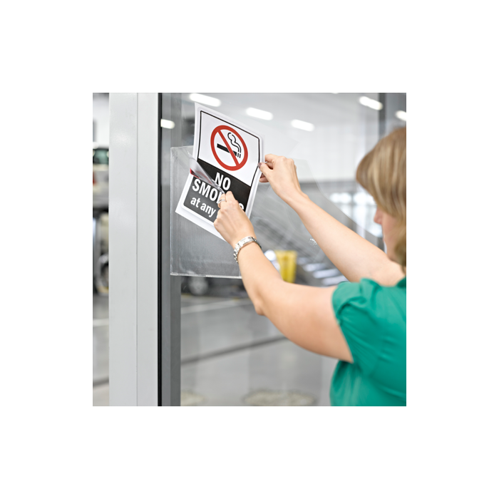 Djois Portacatalogos funda de presentacion adhesiva removible DIN A4 con esquina magnetica capacidad 10 hojas pack 5 unidades 1