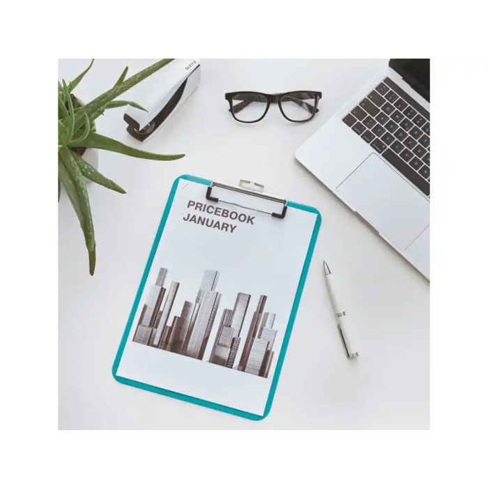 Leitz Carpeta Wow Plástico Rígido DIN A4 con Pinza Superior Color Turquesa 1