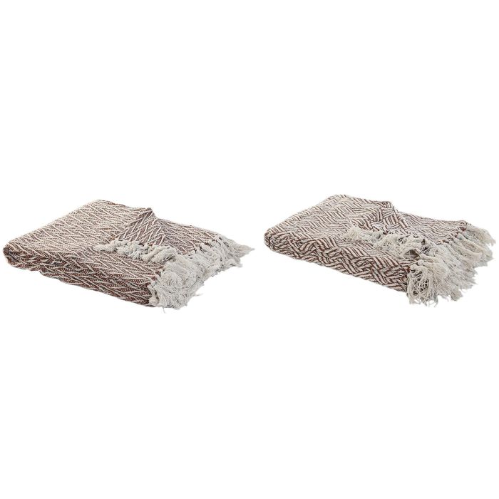 Plaid Urban DKD Home Decor Marron Blanco 170 x 0.5 x 130 cm (2 Unidades) Plaid Urban DKD Home Decor Marron Blanco 170 x 0.5 x 130 cm (2 Unidades)