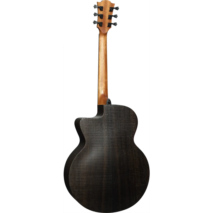 LAG Guitarra Acústica Jumbo Electroacústica Sauvage Lag Natural Satinado Tapa Sólida Brankowood Fondo Aros Eucalipto Cutaway Electrónica Stage LAG Funda Incluida 3