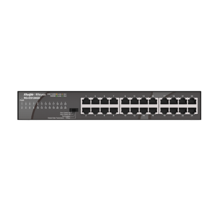 Ruijie Networks RG-ES124GD switch No administrado Gigabit Ethernet (10/100/1000) Negro Ruijie Networks RG-ES124GD switch No administrado Gigabit Ethernet (10/100/1000) Negro