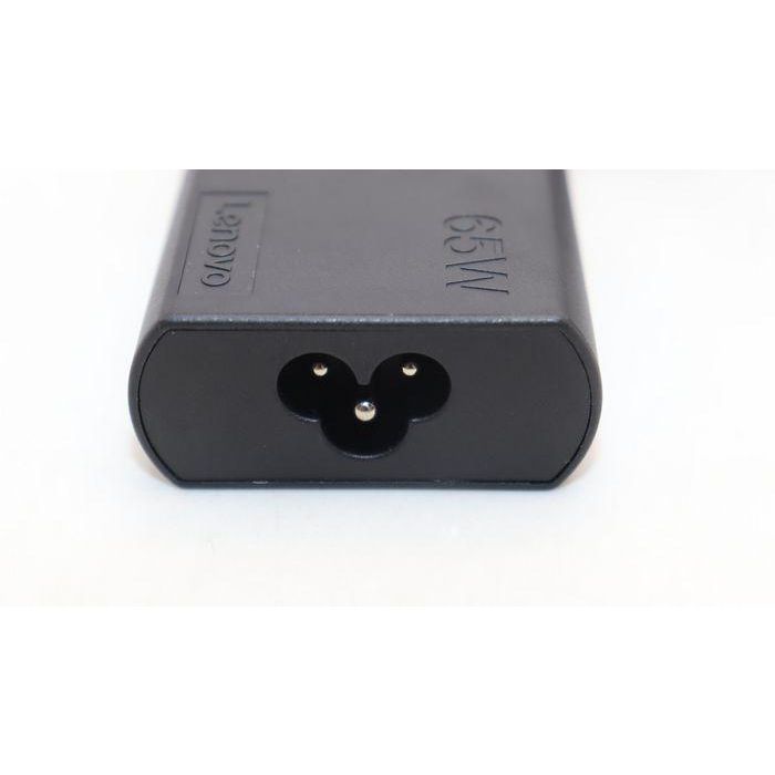 Lenovo AC adapter with 65W power output, multiple voltage options (20V, 15V, 9V, 5V), USB-C connector. 4 Lenovo AC adapter with 65W power output, multiple voltage options (20V, 15V, 9V, 5V), USB-C connector. 4
