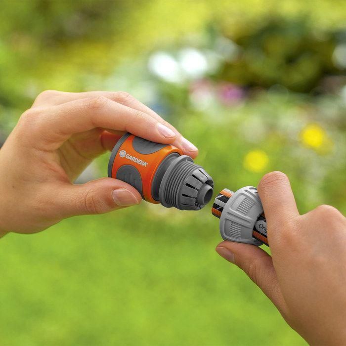 Gardena Conector rápido manguera 1/2" - 5/8", anti UV y anti hielo, polipropileno, gris/naranja 1 Gardena Conector rápido manguera 1/2" - 5/8", anti UV y anti hielo, polipropileno, gris/naranja 1