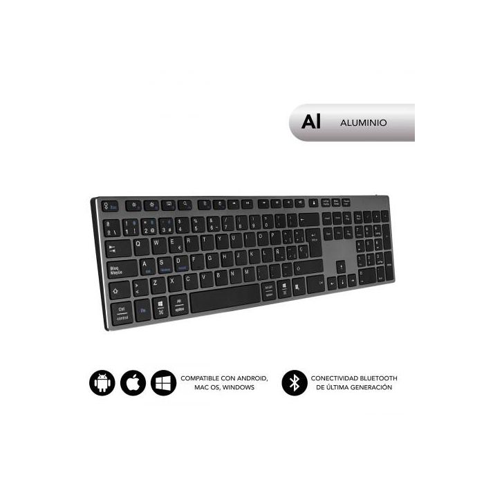 Teclado Inalámbrico Subblim SUB-KB-3ADE301 Bluetooth 3.0 Gris