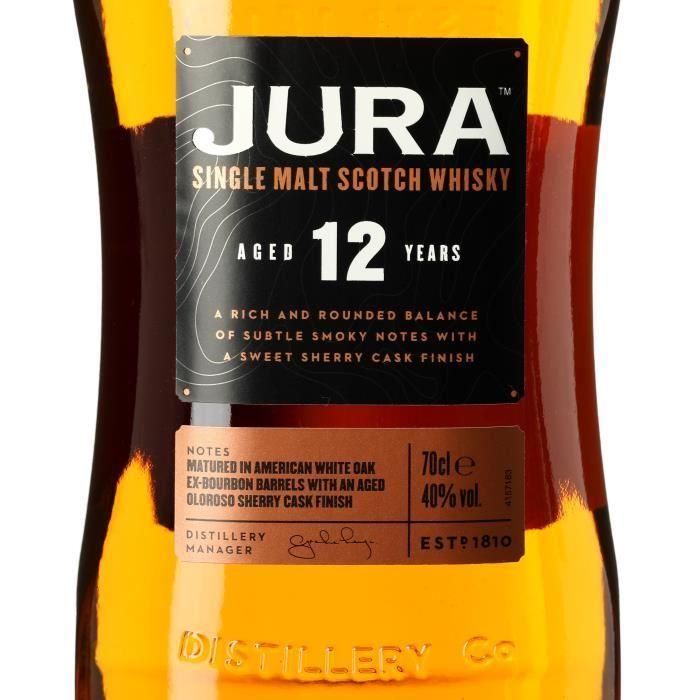 Whisky Escocia Jura 12 Años Single Malt Scotch - 40° 70cl 2