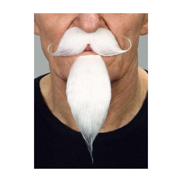Barba y perilla adulto blanca talla única Barba y perilla adulto blanca talla única