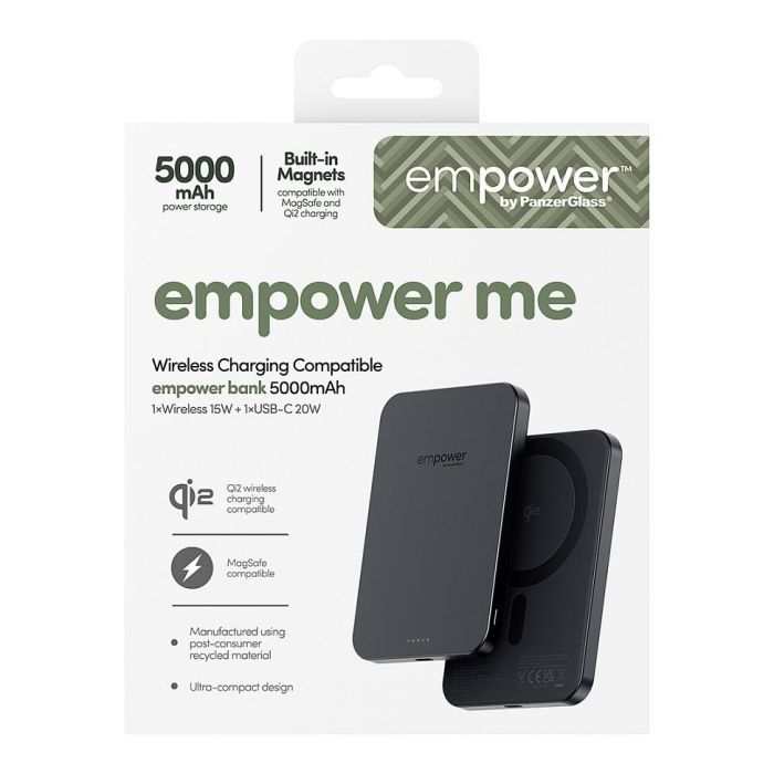 PanzerGlass Power Bank 5000mAh EMPOWER Space Black - Cargador portátil externo, Batería recargable con aluminio reciclado 2 PanzerGlass Power Bank 5000mAh EMPOWER Space Black - Cargador portátil externo, Batería recargable con aluminio reciclado 2