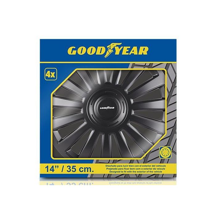 Abc GOD9067 Tapacubos Melbourne Negro 14" - Juego de 4 Antirrayas para Llantas de Acero, Montaje Fácil, Fabricado en UE 4