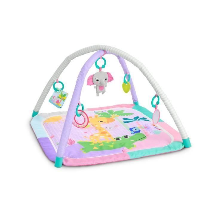 Alfombra de actividades plegable para bebé BRIGHT STARTS - Rosa jungla - Arco con juguetes sensoriales y musicales, espejo 0 Alfombra de actividades plegable para bebé BRIGHT STARTS - Rosa jungla - Arco con juguetes sensoriales y musicales, espejo 0