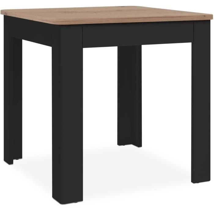 Mesa OSLO - Rectangular - 4 personas - 80 x 77 x 80 cm - Negro / Roble artesanal 4 Mesa OSLO - Rectangular - 4 personas - 80 x 77 x 80 cm - Negro / Roble artesanal 4