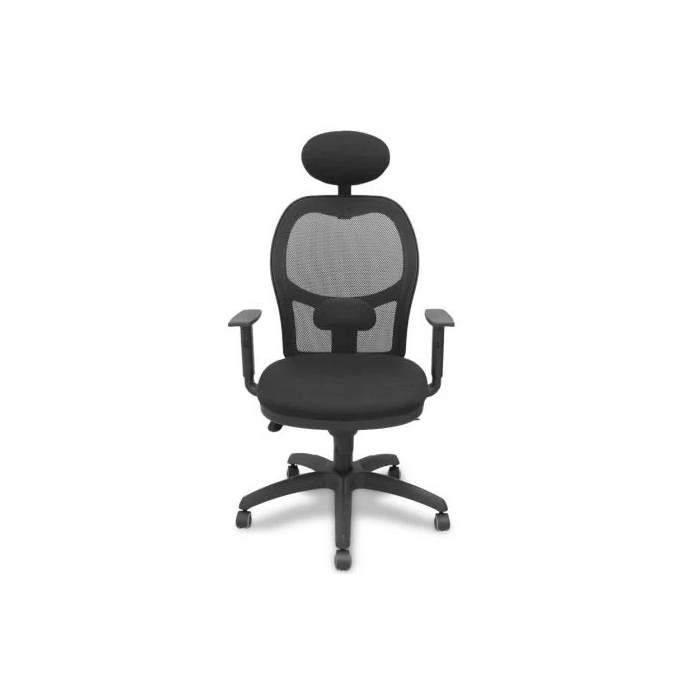 Piqueras y Crespo Silla de Oficina Sincronizada con Cabecero Jorquera, Respaldo de Malla, Brazos Regulables, Ruedas Parqué - Negra | Art. 15SM840B840B10CRPC Piqueras y Crespo Silla de Oficina Sincronizada con Cabecero Jorquera, Respaldo de Malla, Brazos Regulables, Ruedas Parqué - Negra | Art. 15SM840B840B10CRPC
