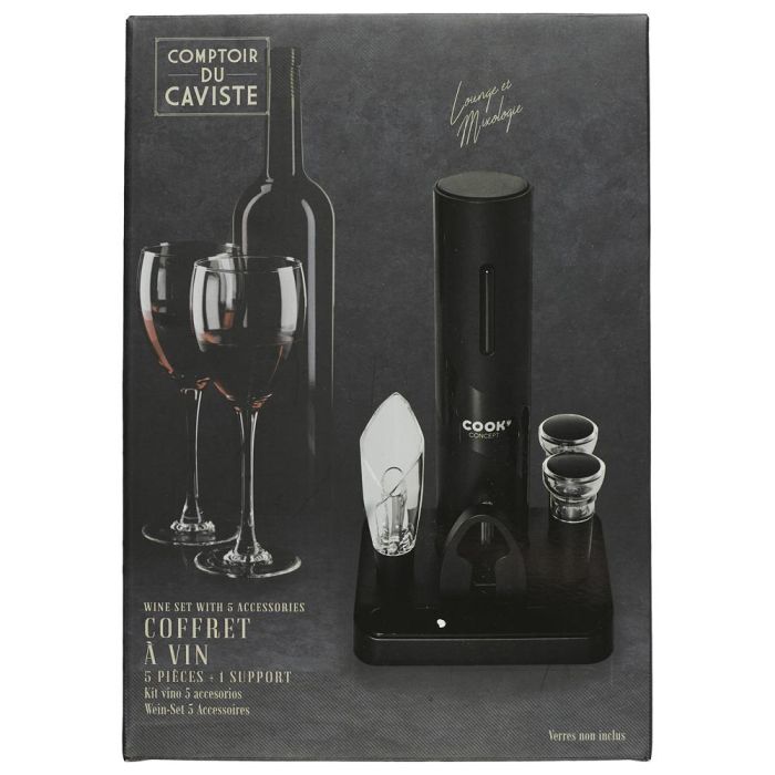 Cook Concept Pour Lui Kit 5 Piezas Vino Sacacorchos Electrónico Tapón Vertedor Tapones Vacío Descapsulador para Amantes del Vino 2