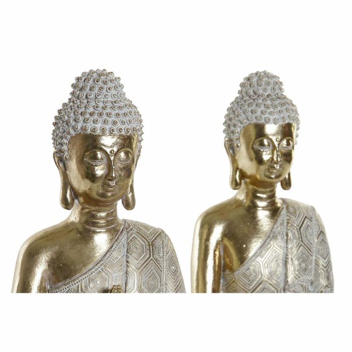 Figura Decorativa DKD Home Decor Dorado Buda Resina (22 x 12 x 30 cm) (2 pcs) 2