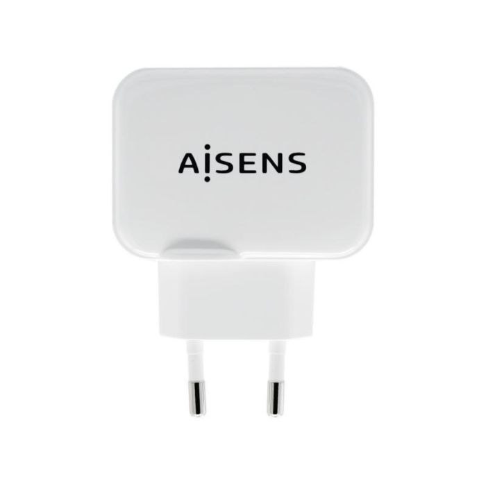 Aisens Cargador USB 17W 2 Puertos USB-A con Control AI Blanco 5V-3.4A