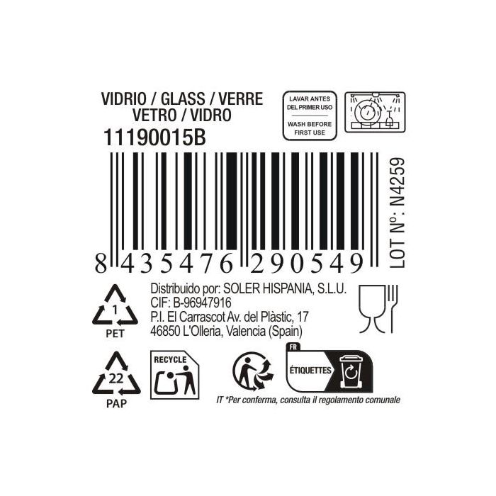 La Mediterranea Vaso Canberra 310 cc, 8.5x9.3 cm (48 Unidades) 7