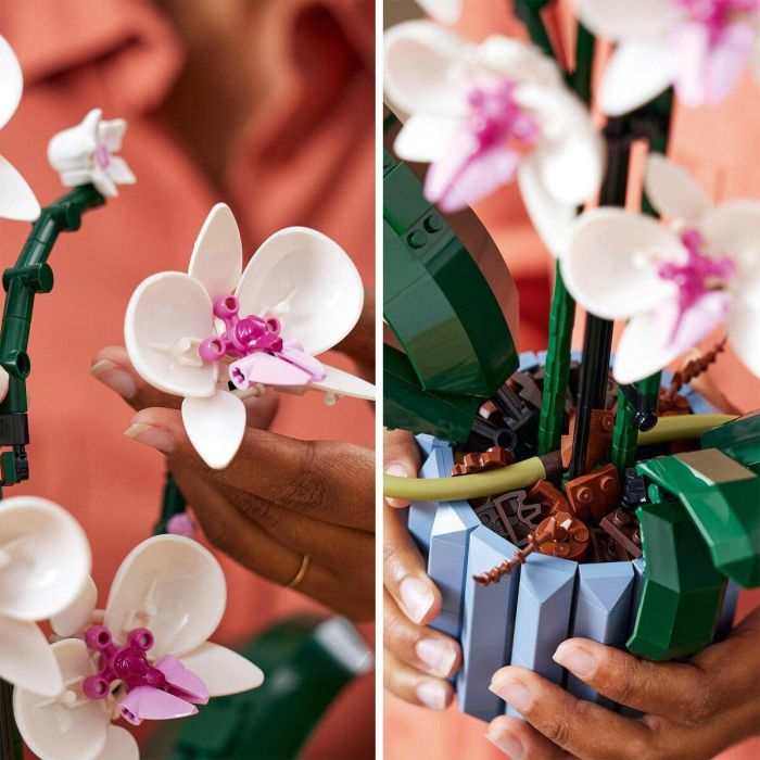 LEGO 10311 Orquídea Artificial para Construir - Kit de Flores Blancas y Rosas con Jarrón Azul para Decoración del Hogar Adultos 5 LEGO 10311 Orquídea Artificial para Construir - Kit de Flores Blancas y Rosas con Jarrón Azul para Decoración del Hogar Adultos 5