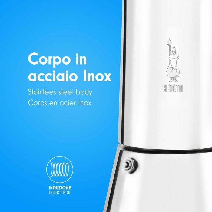 Cafetera Italiana Bialetti NEW VENUS Plateado Metal Acero Inoxidable 13